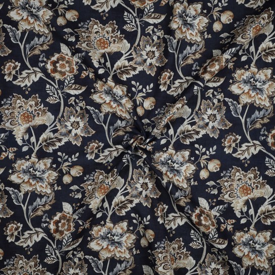 CANVAS DIGITAL FLOWERS NAVY #7