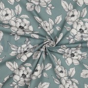 CANVAS DIGITAL FLOWERS DARK MINT (thumbnail) #2