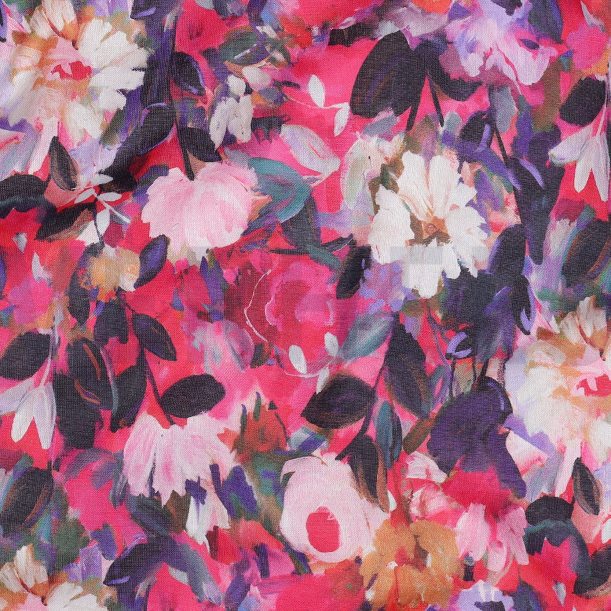 COTTON VOILE DIGITAL FLOWERS FUCHSIA (high resolution) #2