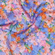 VISCOSE SATIN DIGITAL FLOWERS BLUE (thumbnail) #2