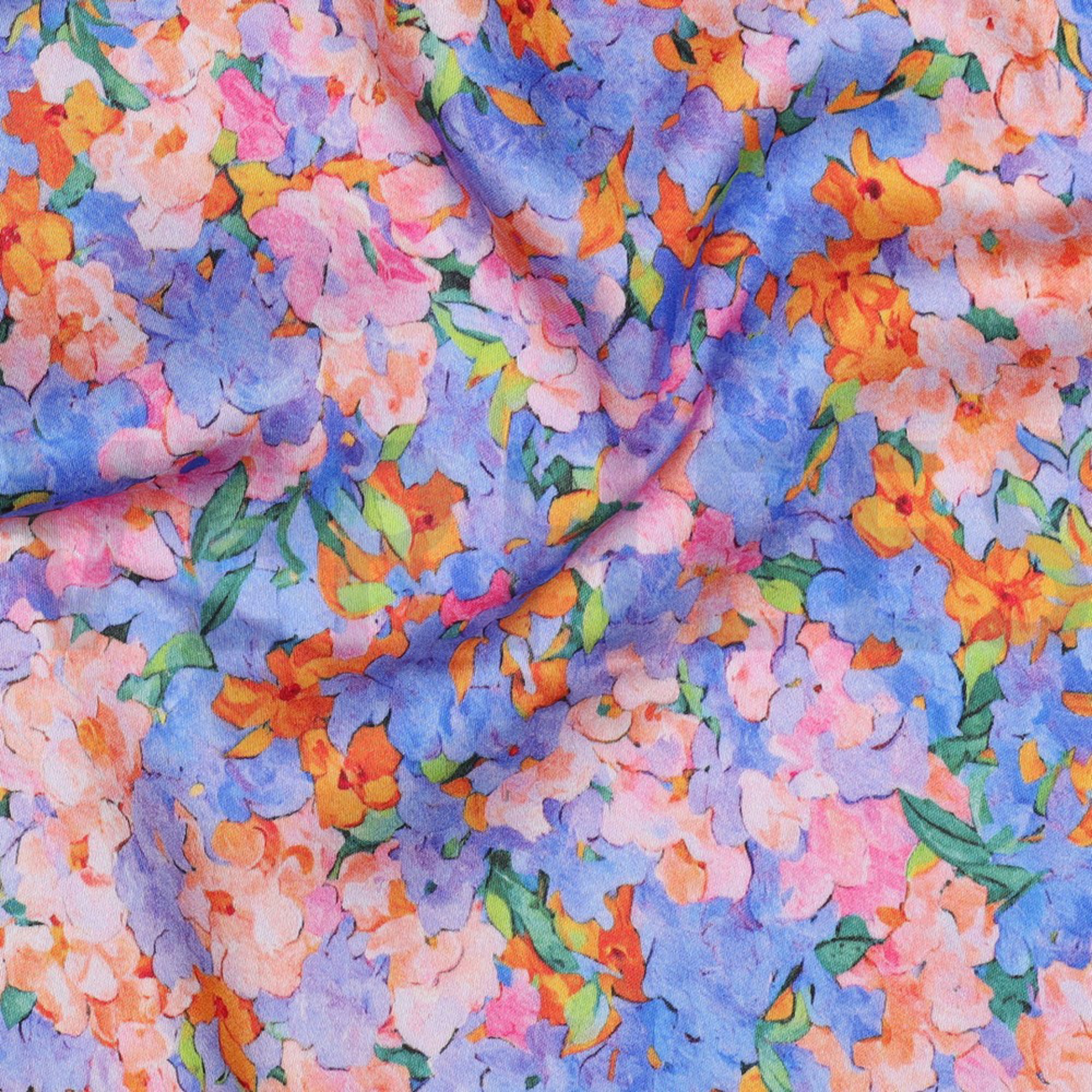 VISCOSE SATIN DIGITAL FLOWERS BLUE (high resolution) #2