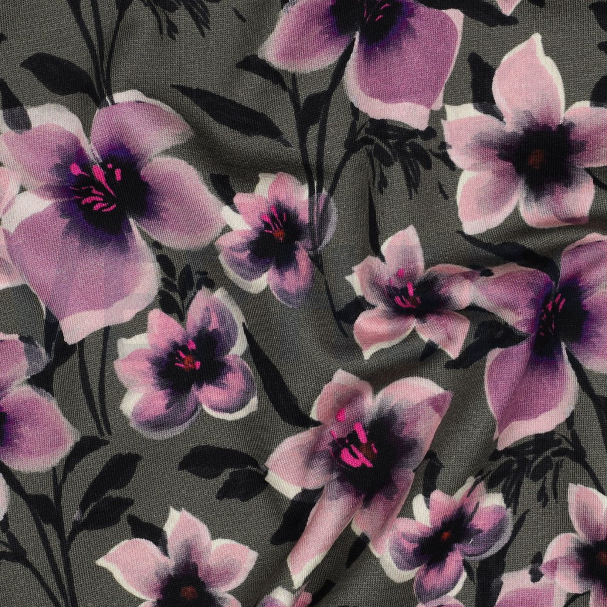 FRENCH TERRY DIGITAL FLOWERS GREEN (high resolution) #2