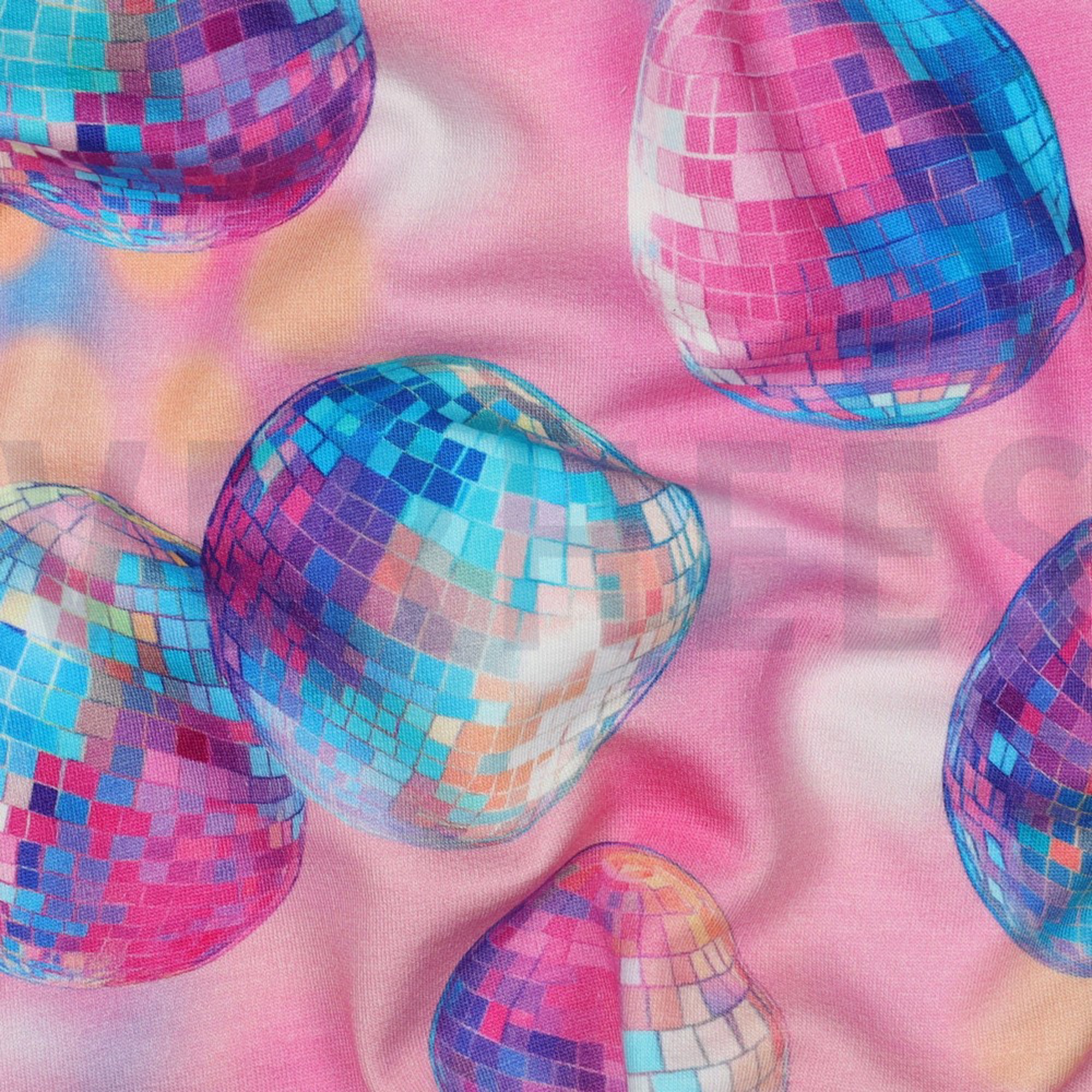 FRENCH TERRY DIGITAL DISCOBALLS LIGHT PINK (high resolution) #2