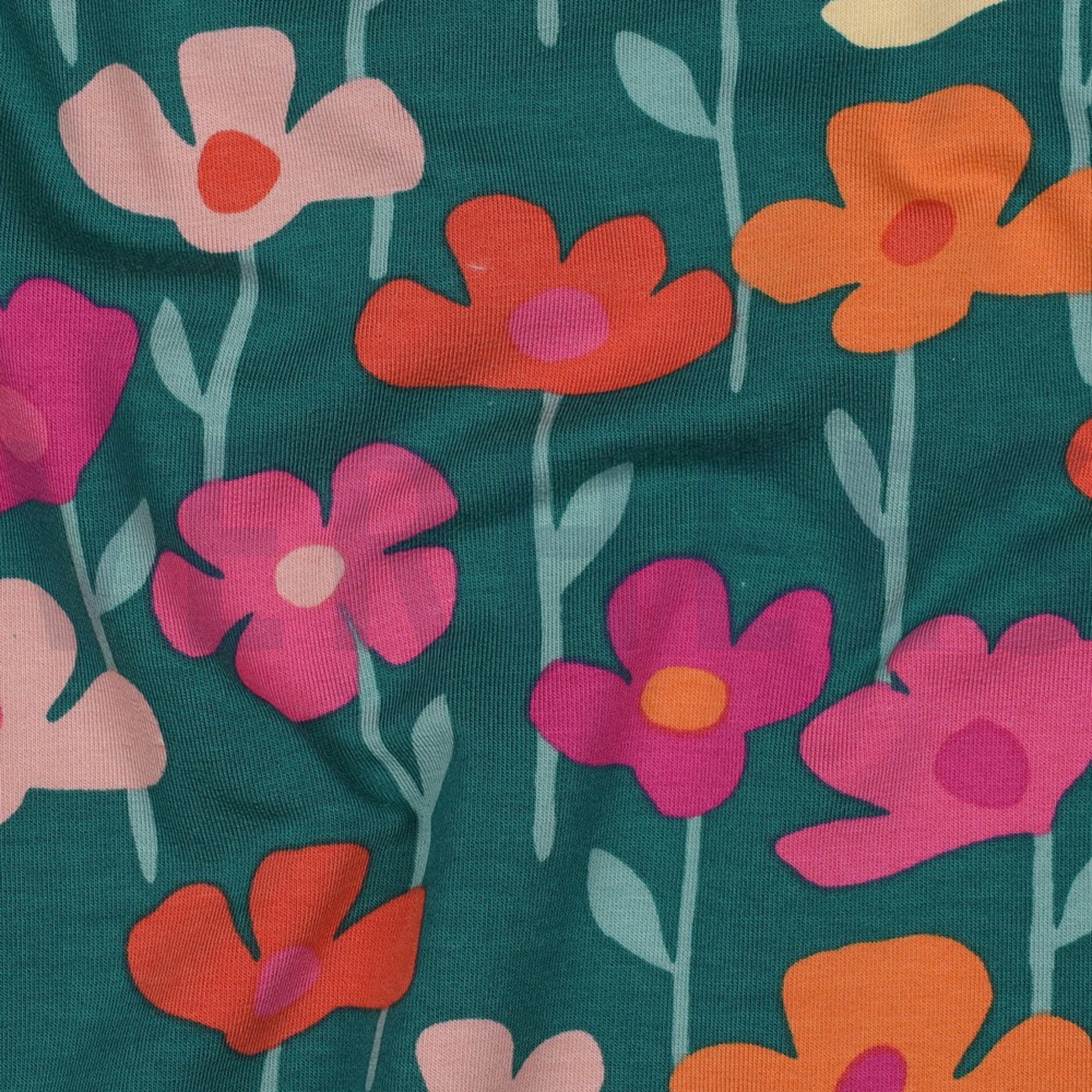 FRENCH TERRY FLOWERS DARK GREEN (high resolution) #2