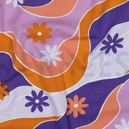 JERSEY FLOWERS LAVENDER #7