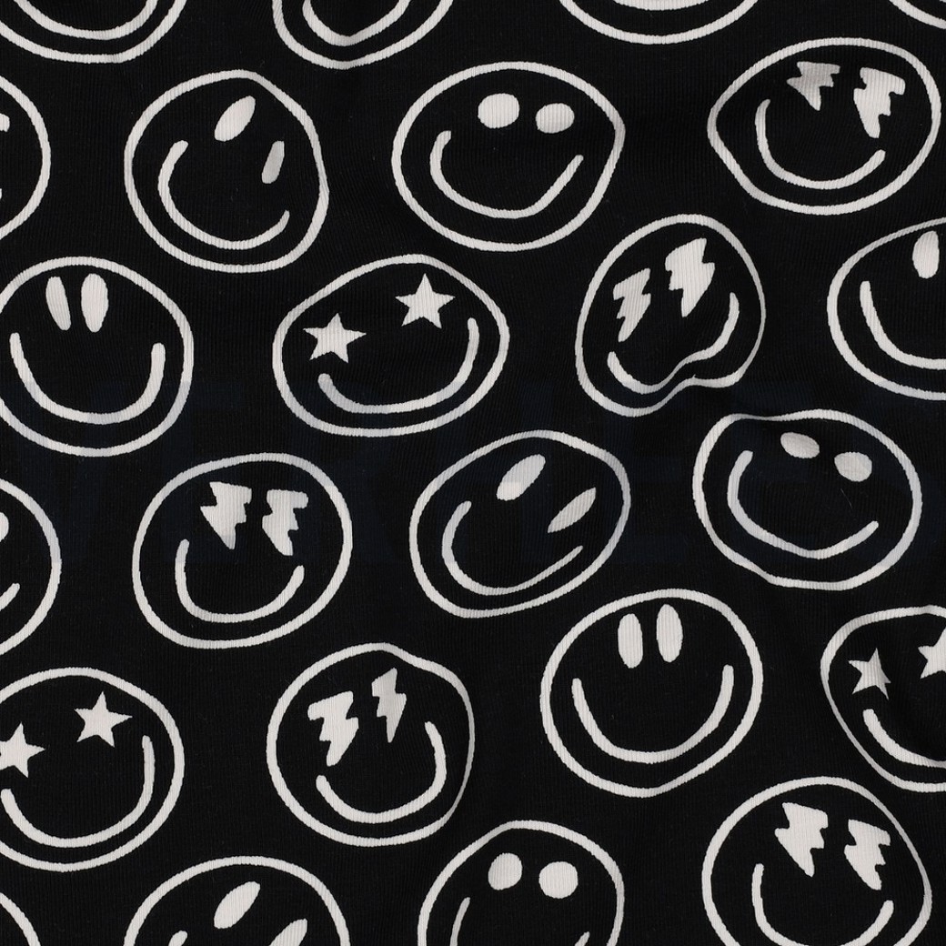 JERSEY HAPPY FACES BLACK #2