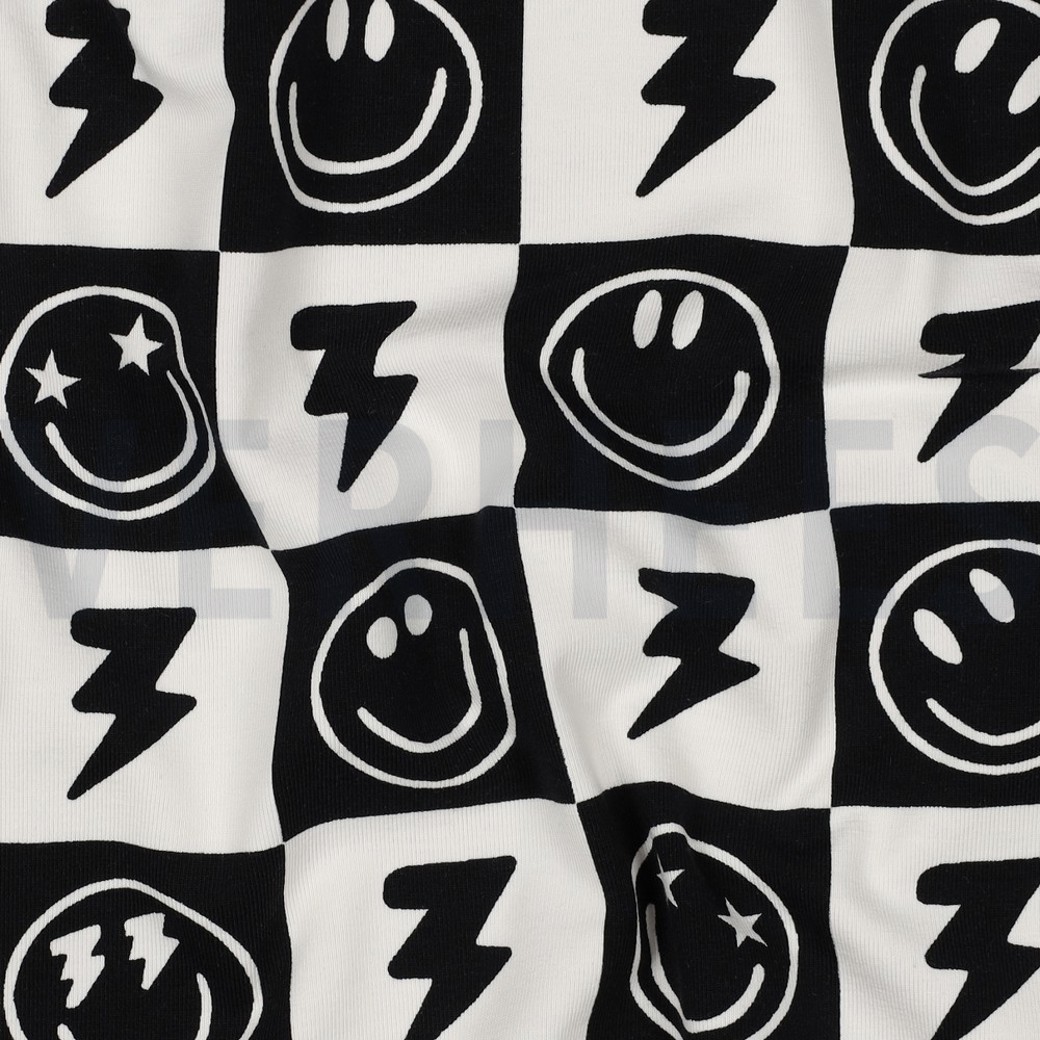 JERSEY HAPPY FACES BLACK #2
