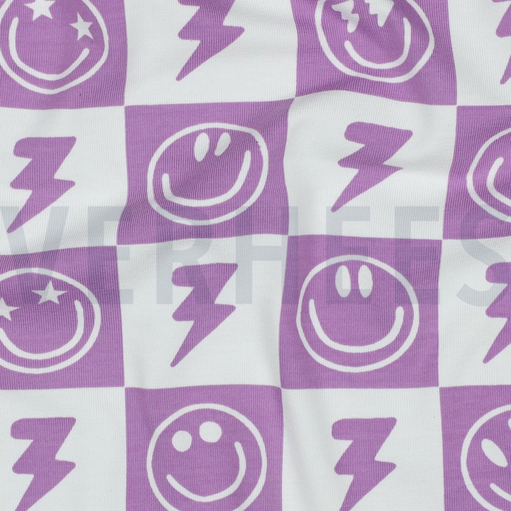 JERSEY HAPPY FACES LAVENDER #2