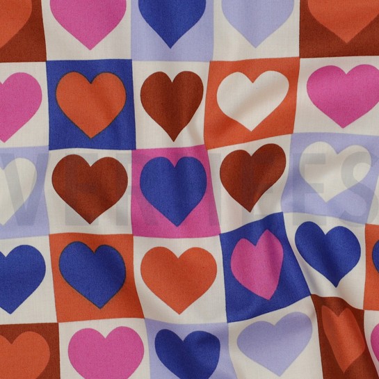 FINE POPLIN HEARTS OFF-WHITE #7