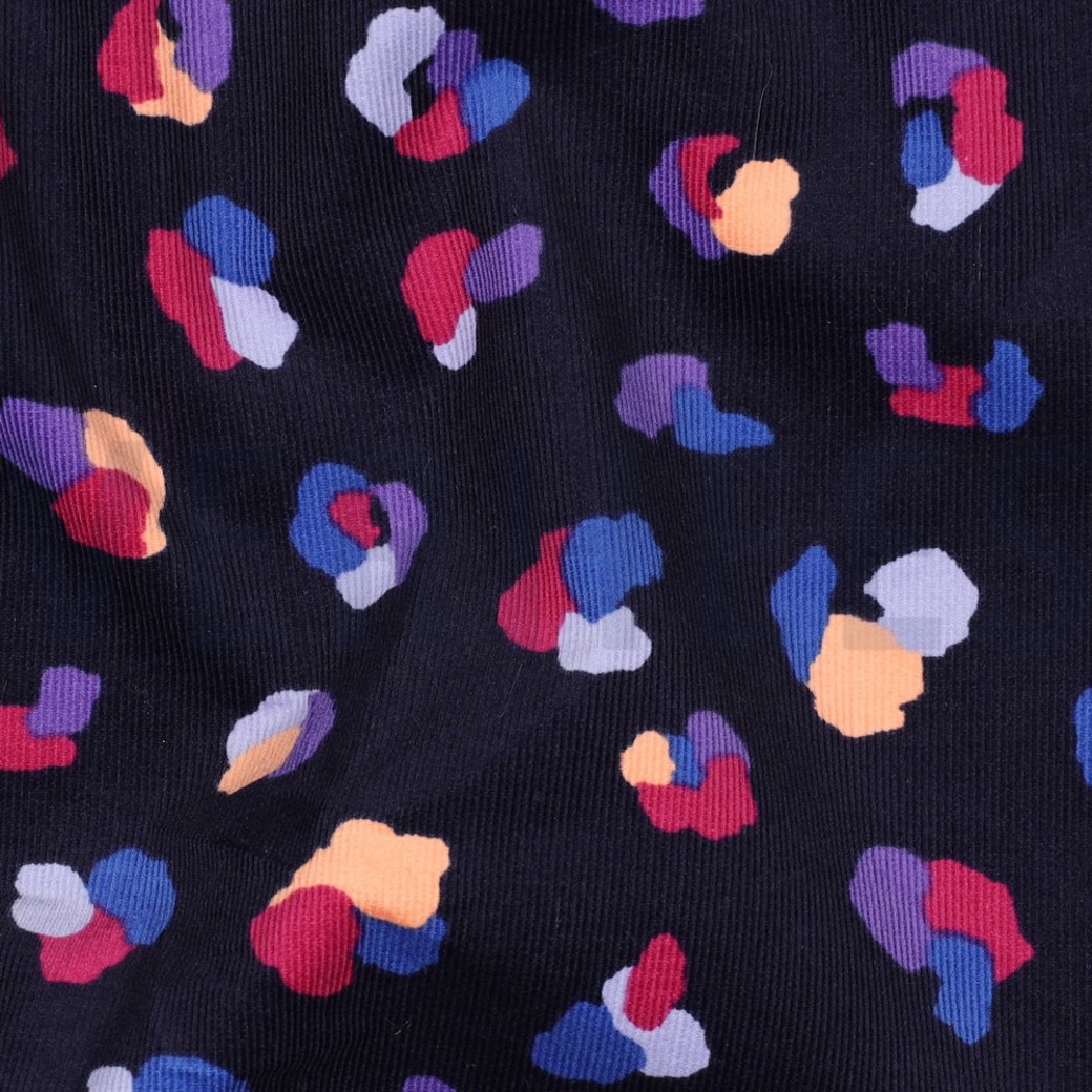 BABYCORD ANIMAL SKIN NAVY #2