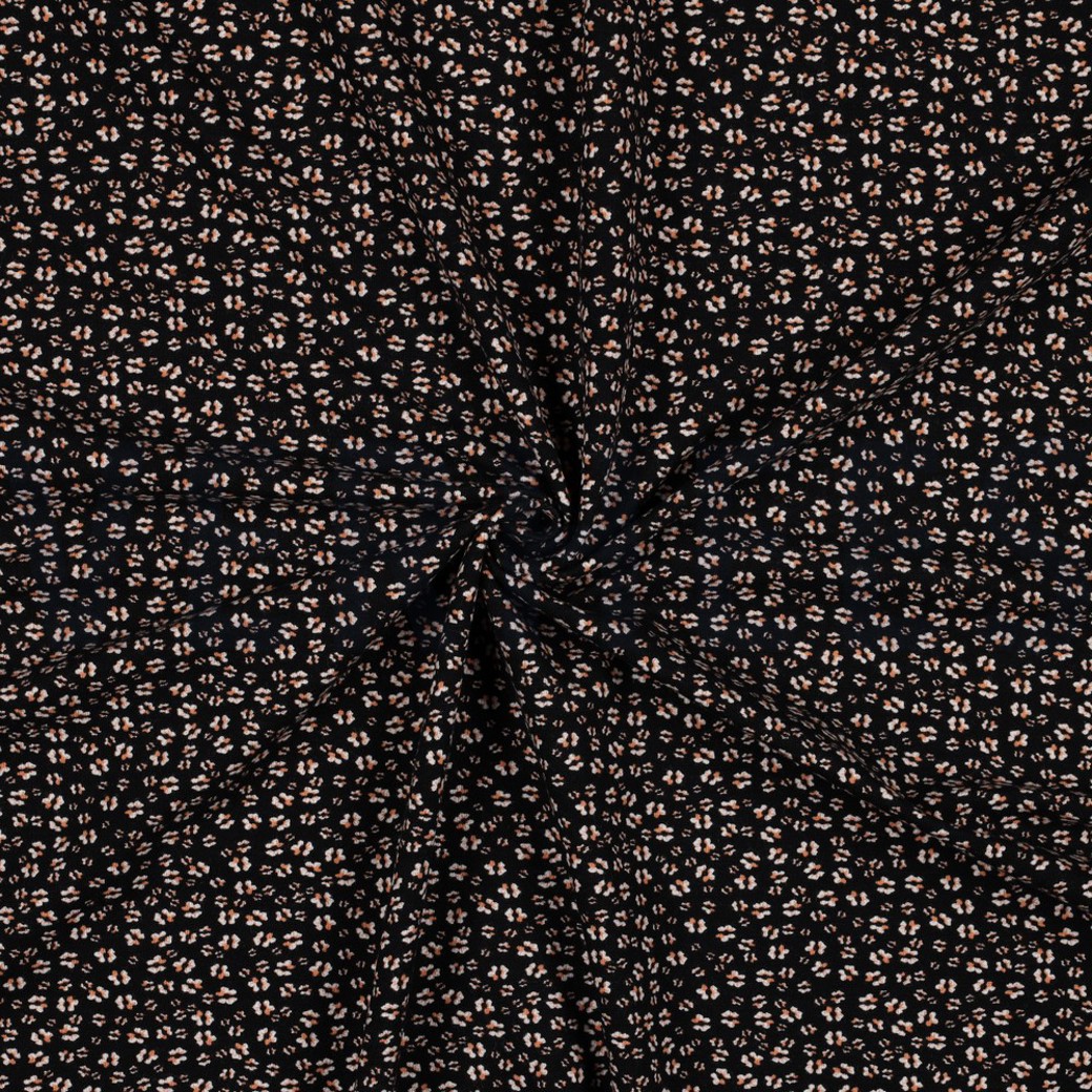 BAMBOO COTTON JERSEY FLOWERS BLACK #2