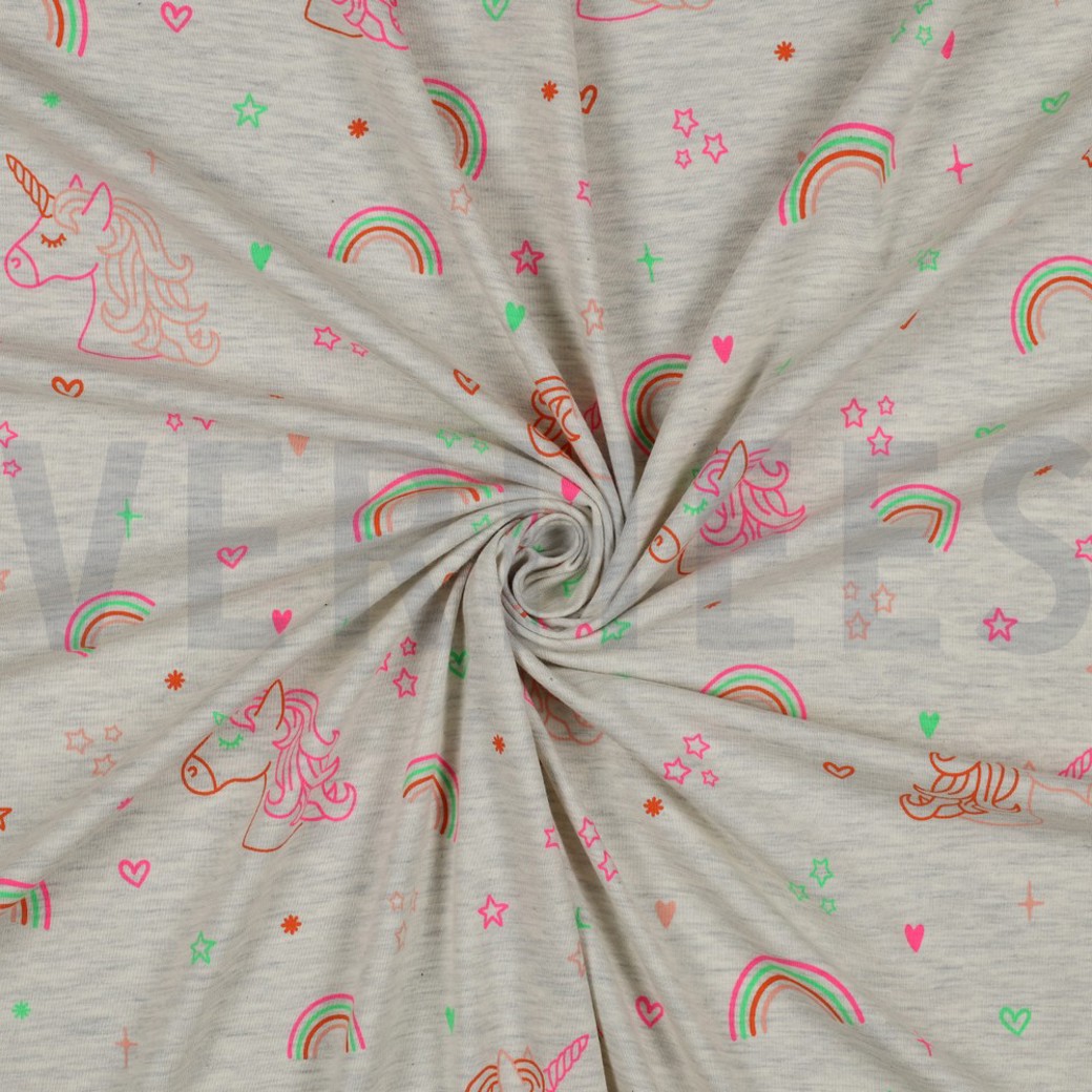 JERSEY MELANGE NEON UNICORN ECRU MELANGE #2