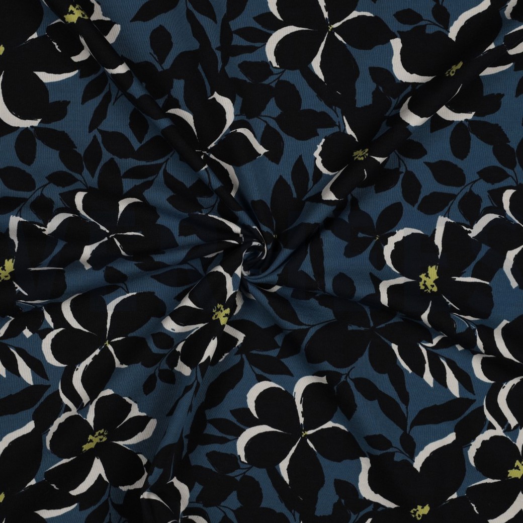 JERSEY FLOWERS BLUE #2