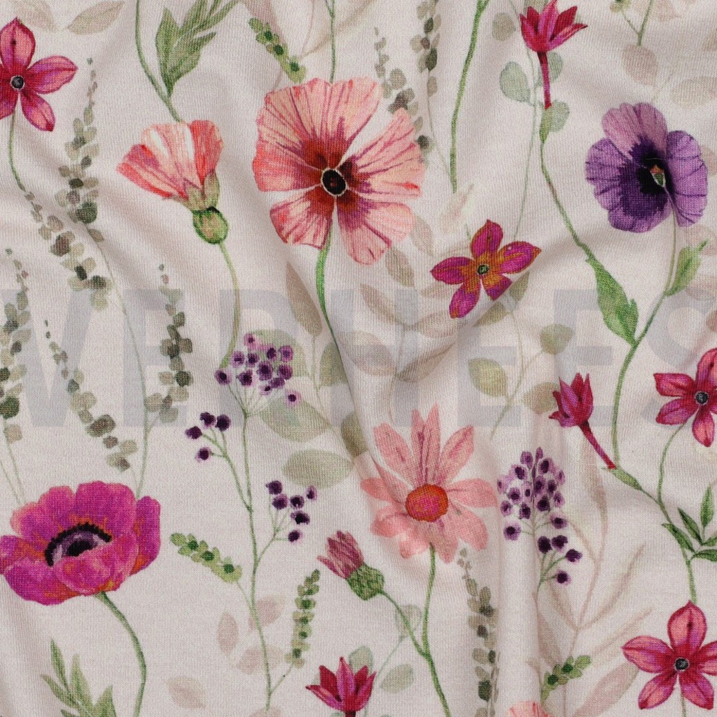 JERSEY DIGITAL FLOWERS OFF-WHITE #2