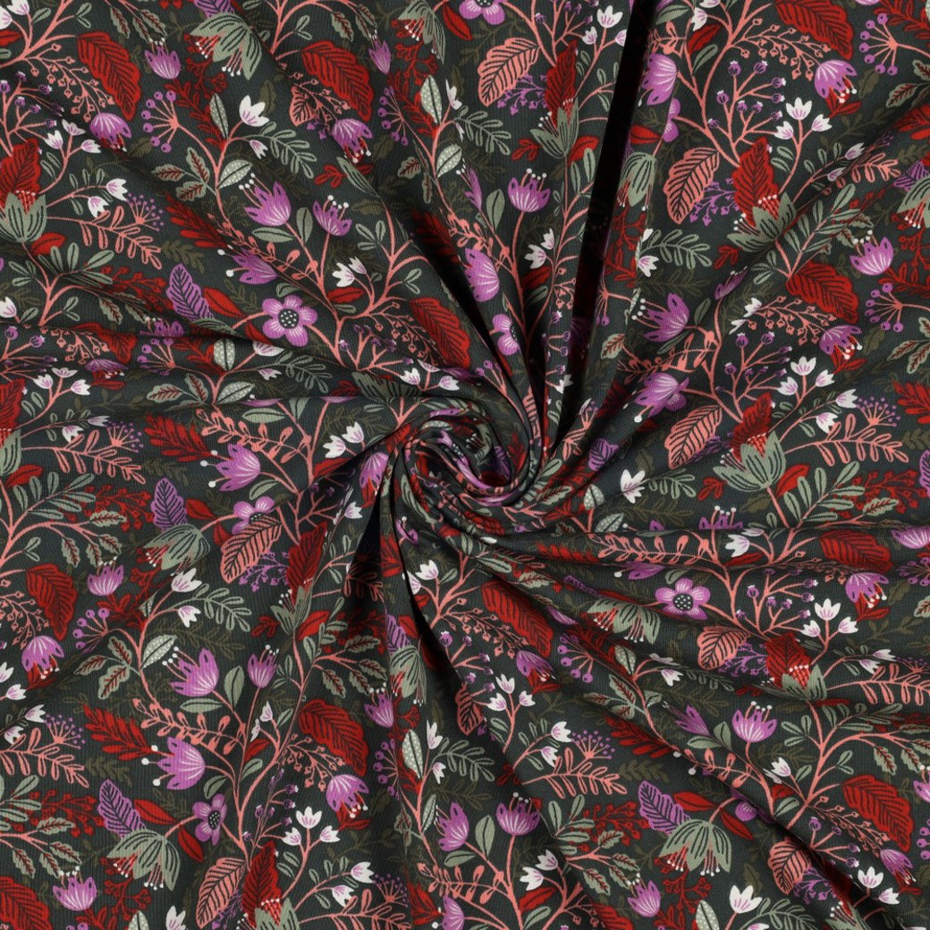 JERSEY FLOWERS ARMY GREEN #2