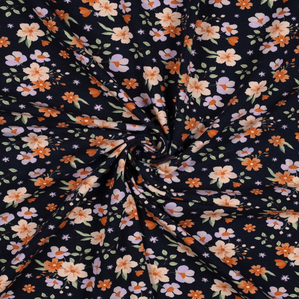 JERSEY GOTS FLOWERS NAVY #2