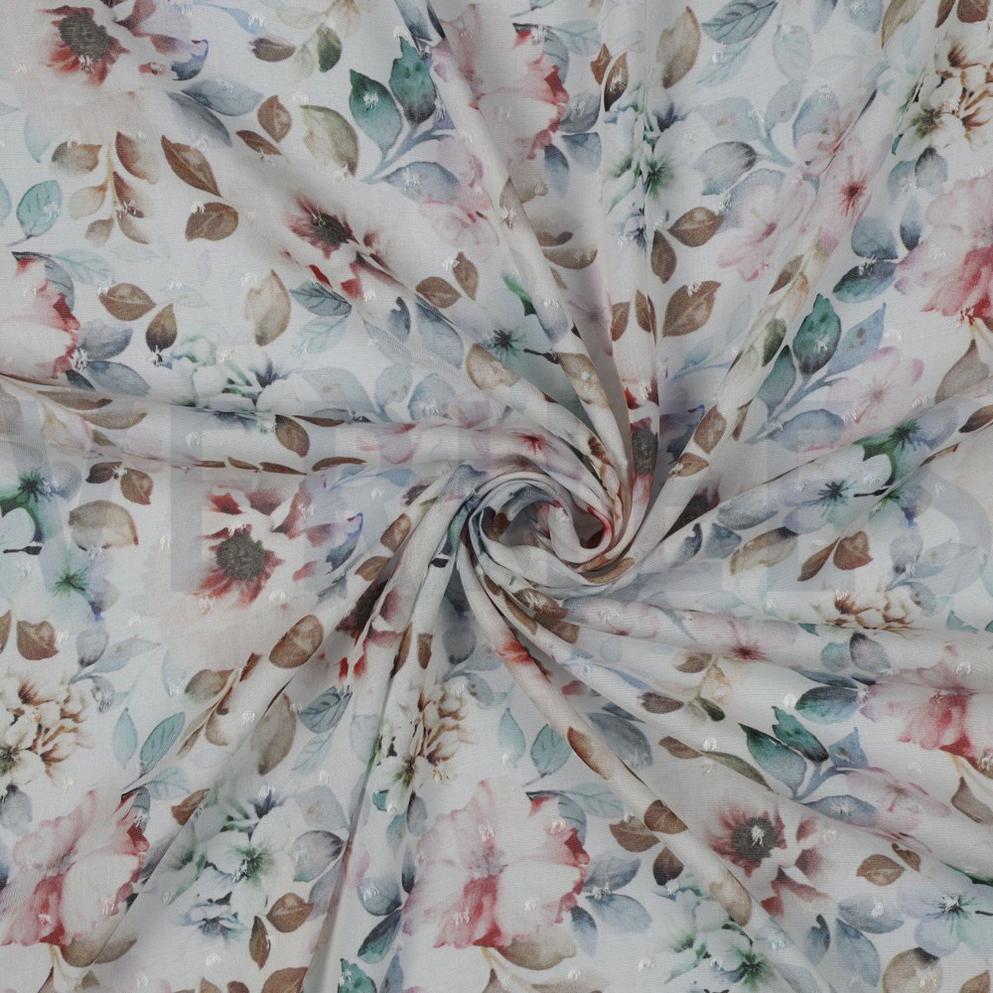 VISCOSE DOBBY DIGITAL FLOWERS WHITE (high resolution) #2