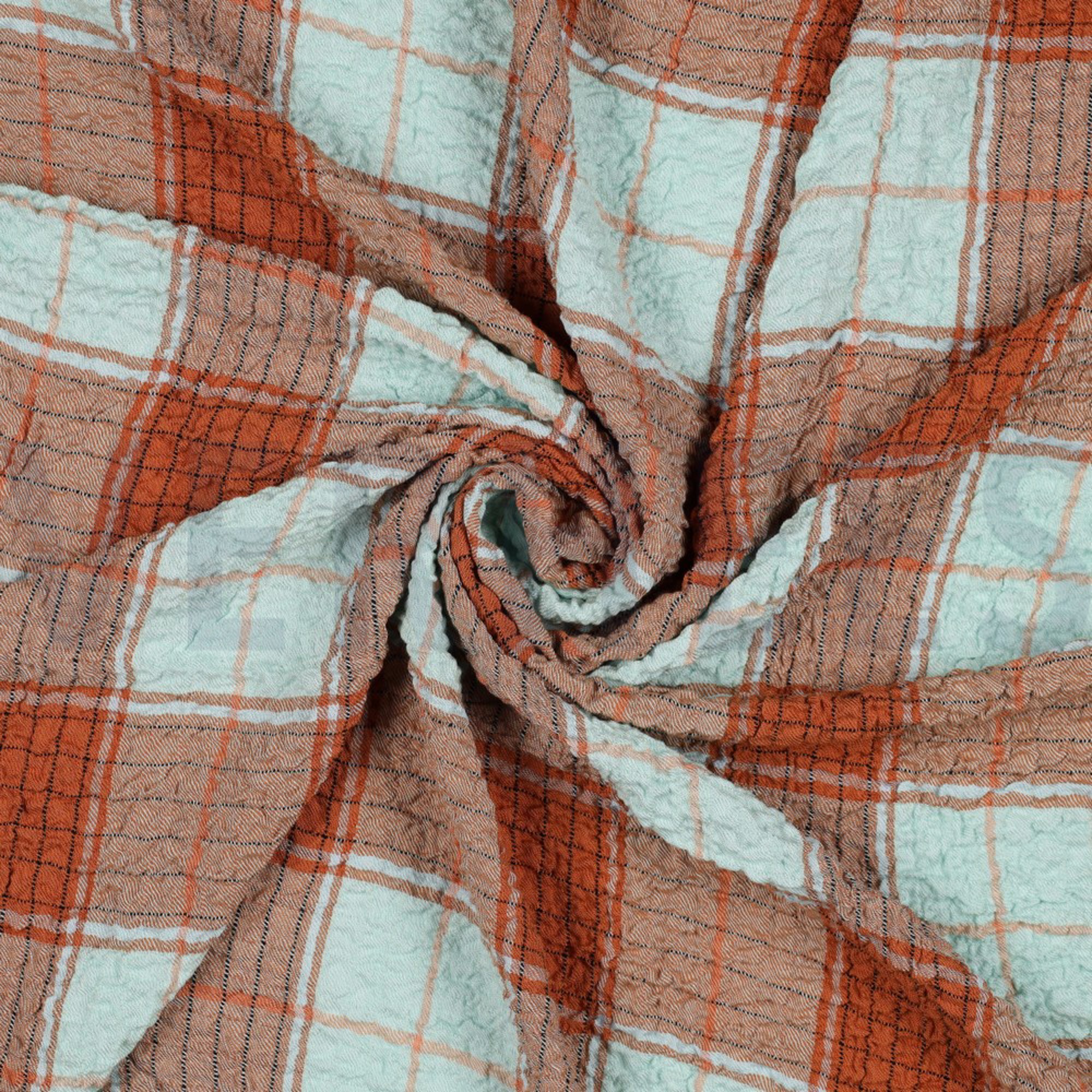 VISCOSE CRINKLE CHECK MINT (high resolution) #2