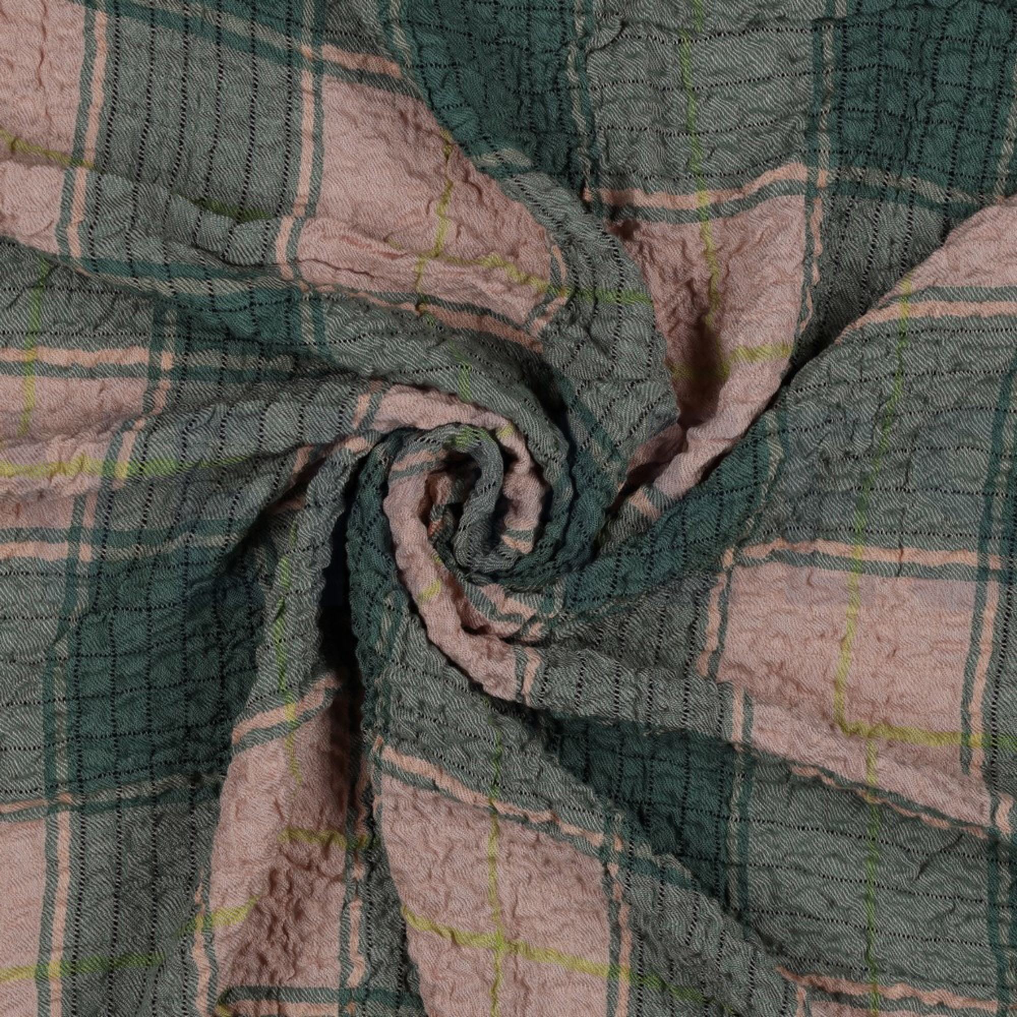 VISCOSE CRINKLE CHECK PEACH (high resolution) #2