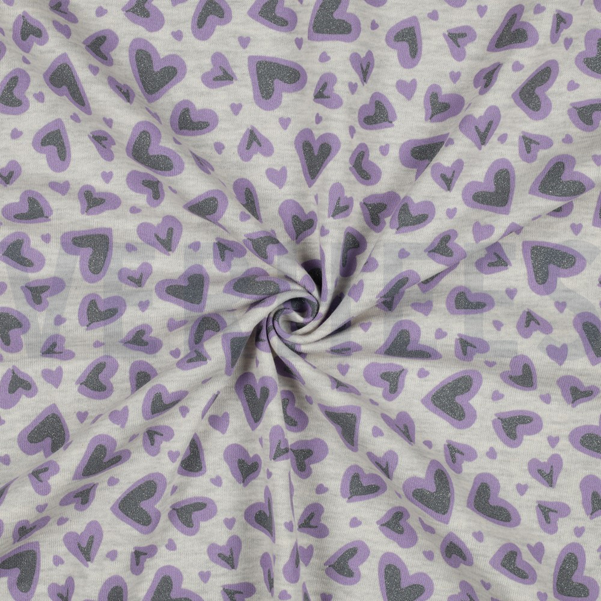 SWEAT MELANGE GLITTER LEOPARD HEARTS ECRU MELANGE (high resolution) #2