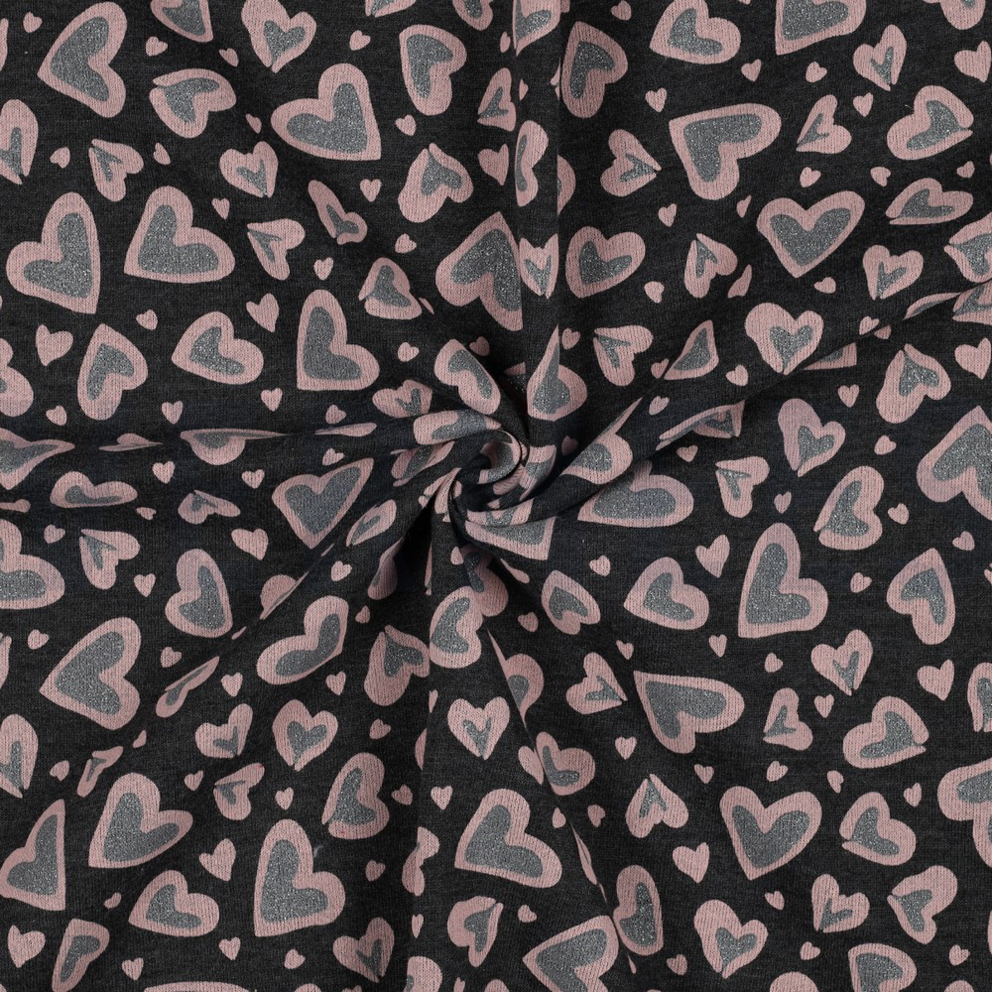 SWEAT MELANGE GLITTER LEOPARD HEARTS ANTHRACITE MELANGE (high resolution) #2
