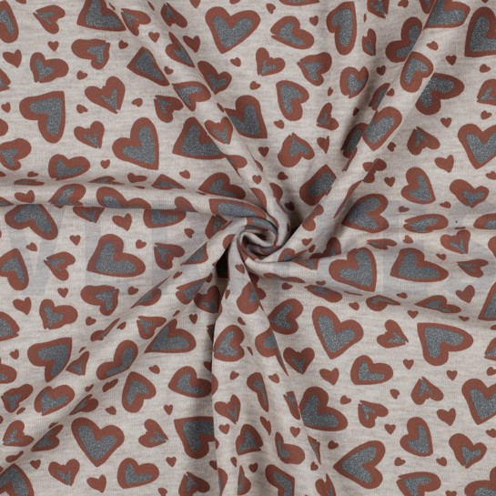 SWEAT MELANGE GLITZER LEOPARD HERZEN HELL SAND MELANGE #7