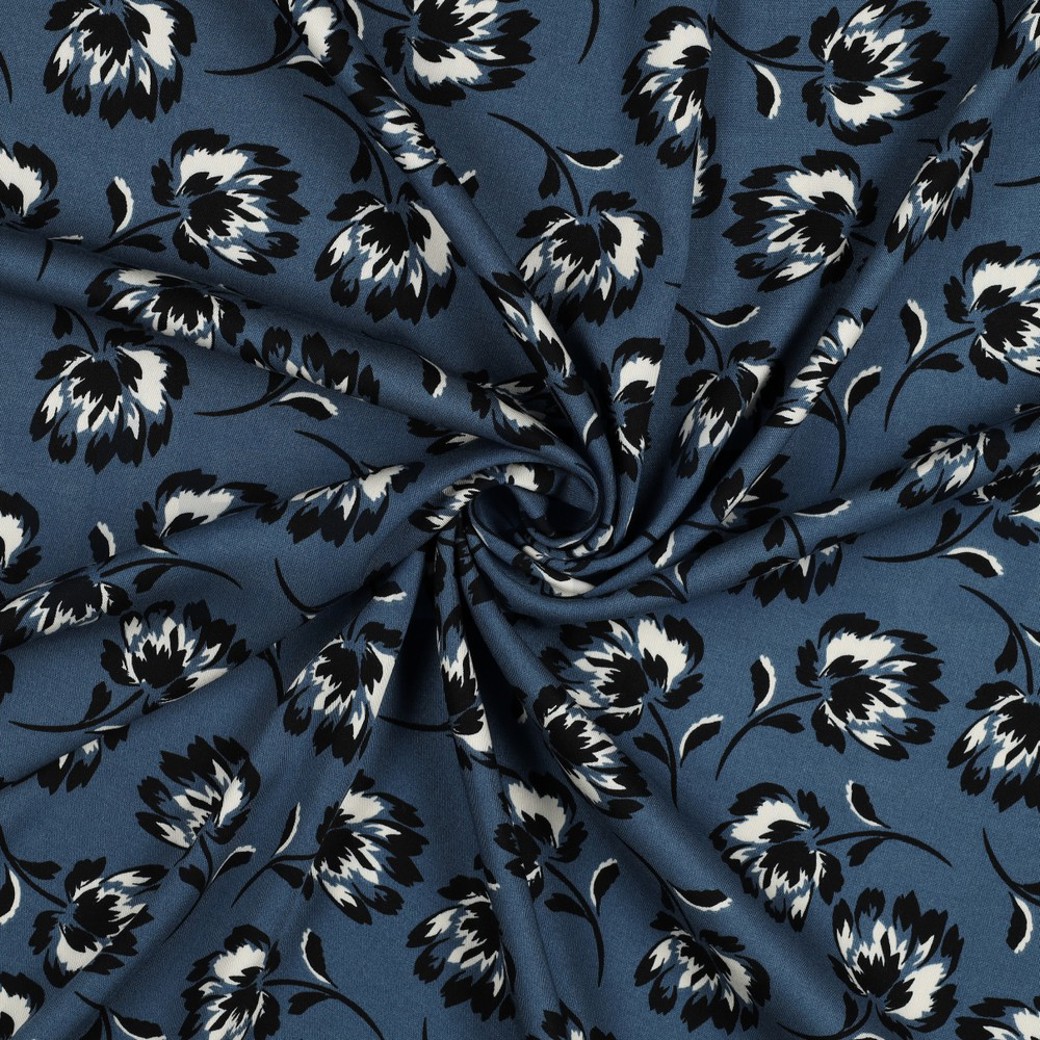 ROSELLA STRETCH FLOWERS BLUE #2