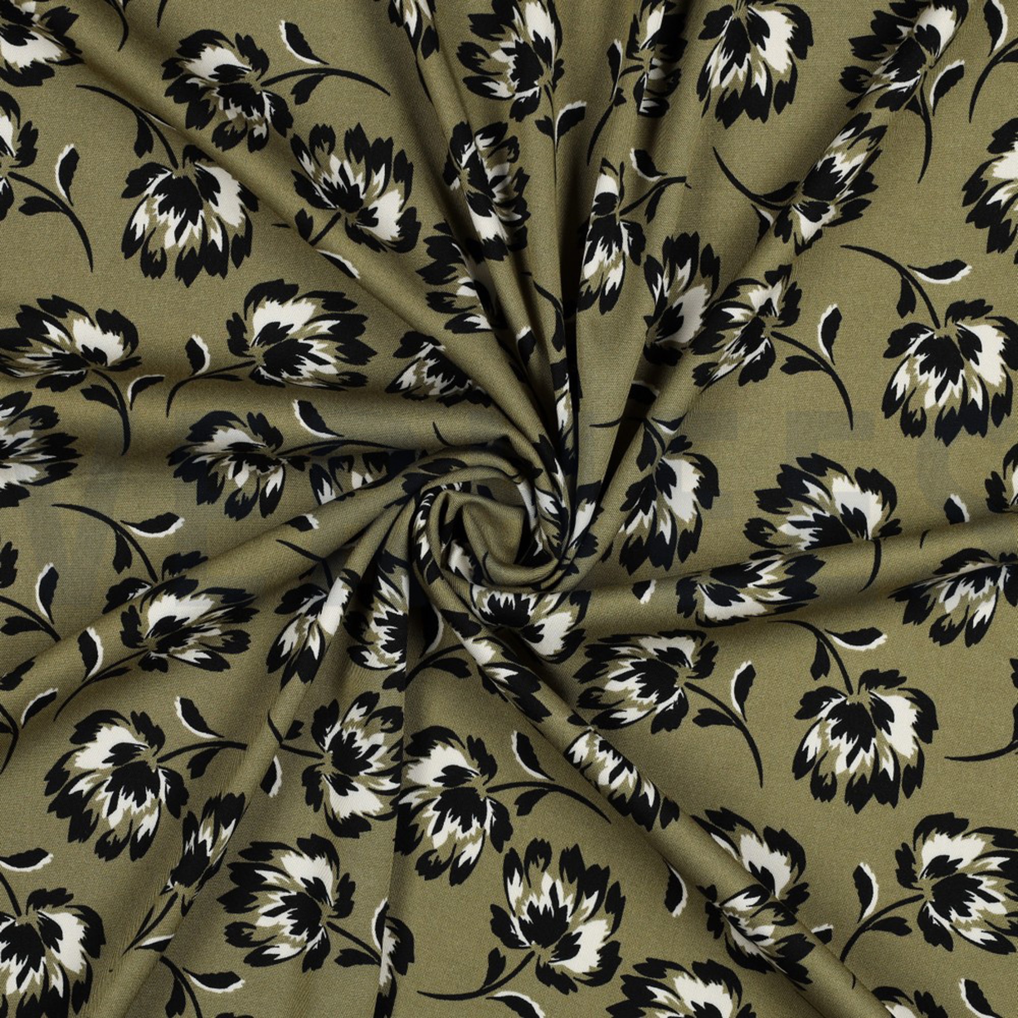 ROSELLA STRETCH FLOWERS OLIVE (high resolution) #2