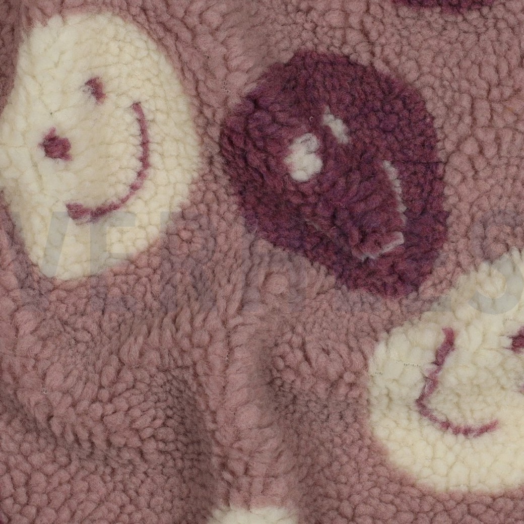 TEDDY JACQUARD HAPPY FACES MAUVE #2