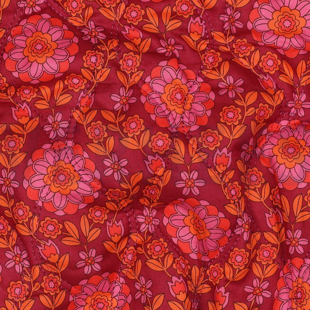 COTTON VOILE STEPPED FLOWERS PINK / BORDEAUX #2