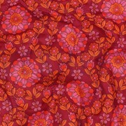 COTTON VOILE STEPPED FLOWERS PINK / BORDEAUX (thumbnail) #2