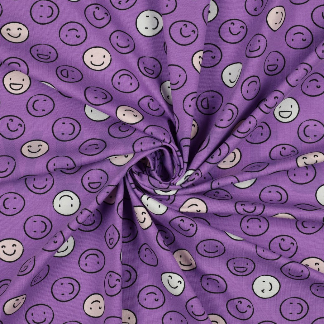 JERSEY GLOW IN THE DARK SMILEYS PURPLE #2