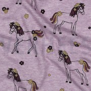 JERSEY MELANGE GLITTER HORSES PURPLE (thumbnail) #2