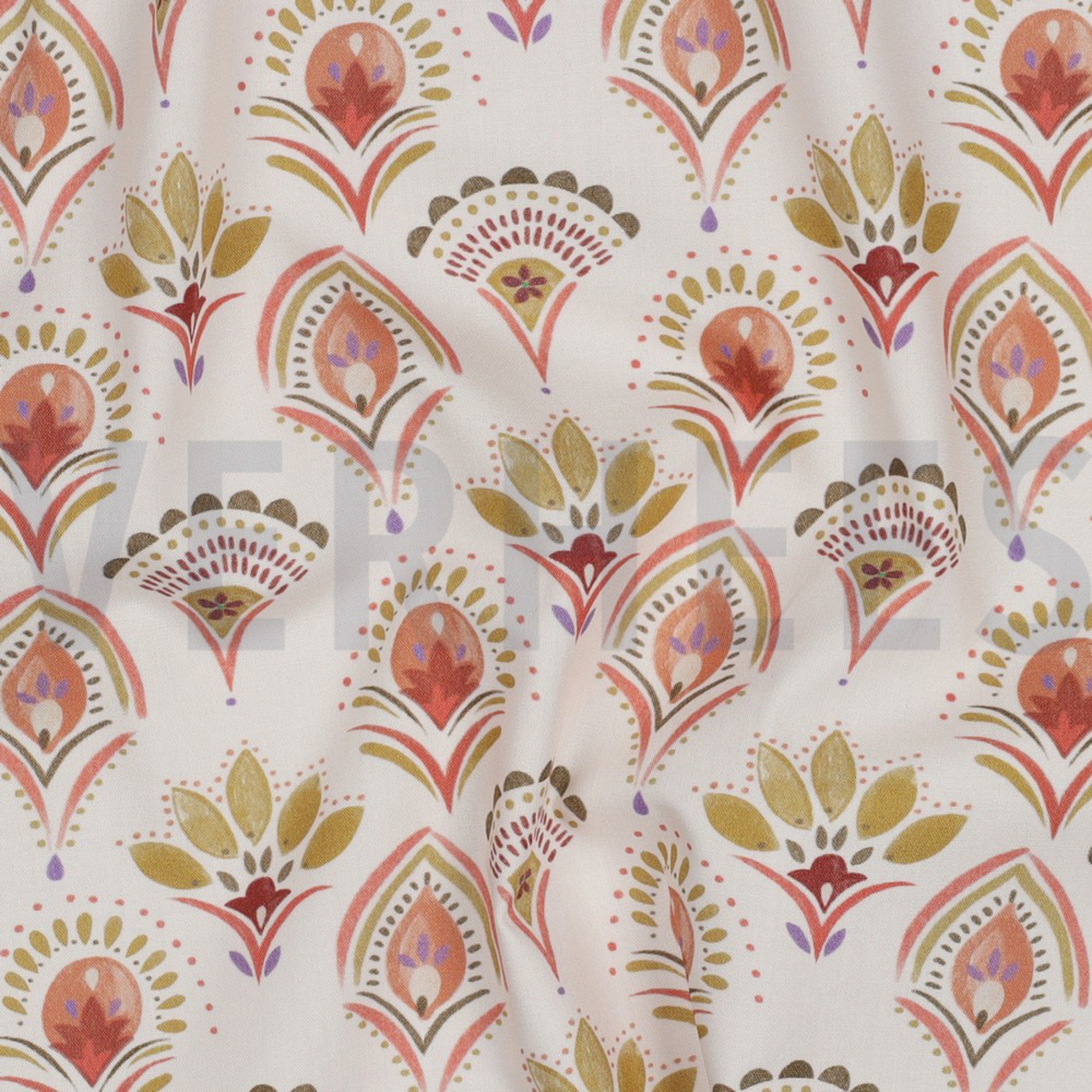 FINE POPLIN DIGITAL FLOWERS OFF-WHITE (high resolution) #2