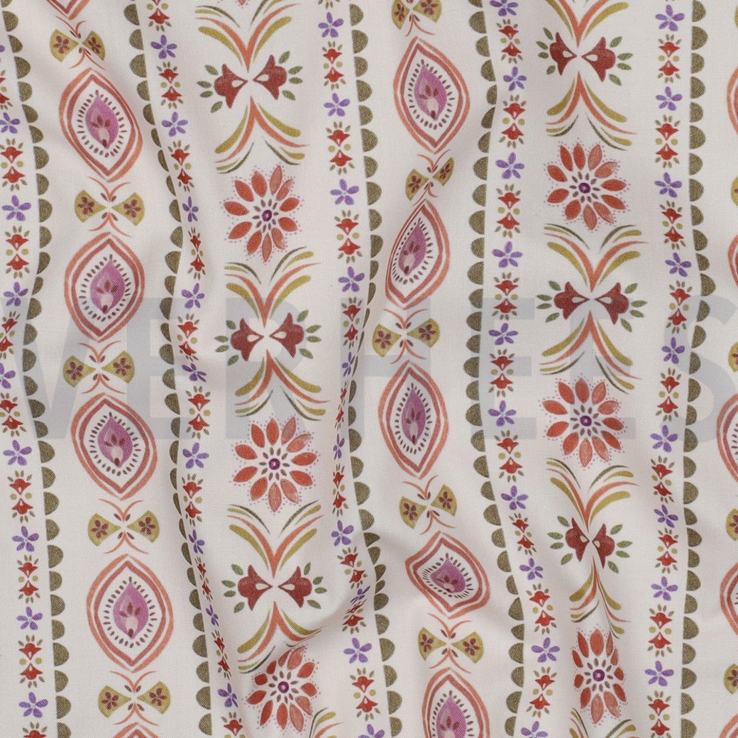 FINE POPLIN DIGITAL FLOWERS OFF-WHITE #2