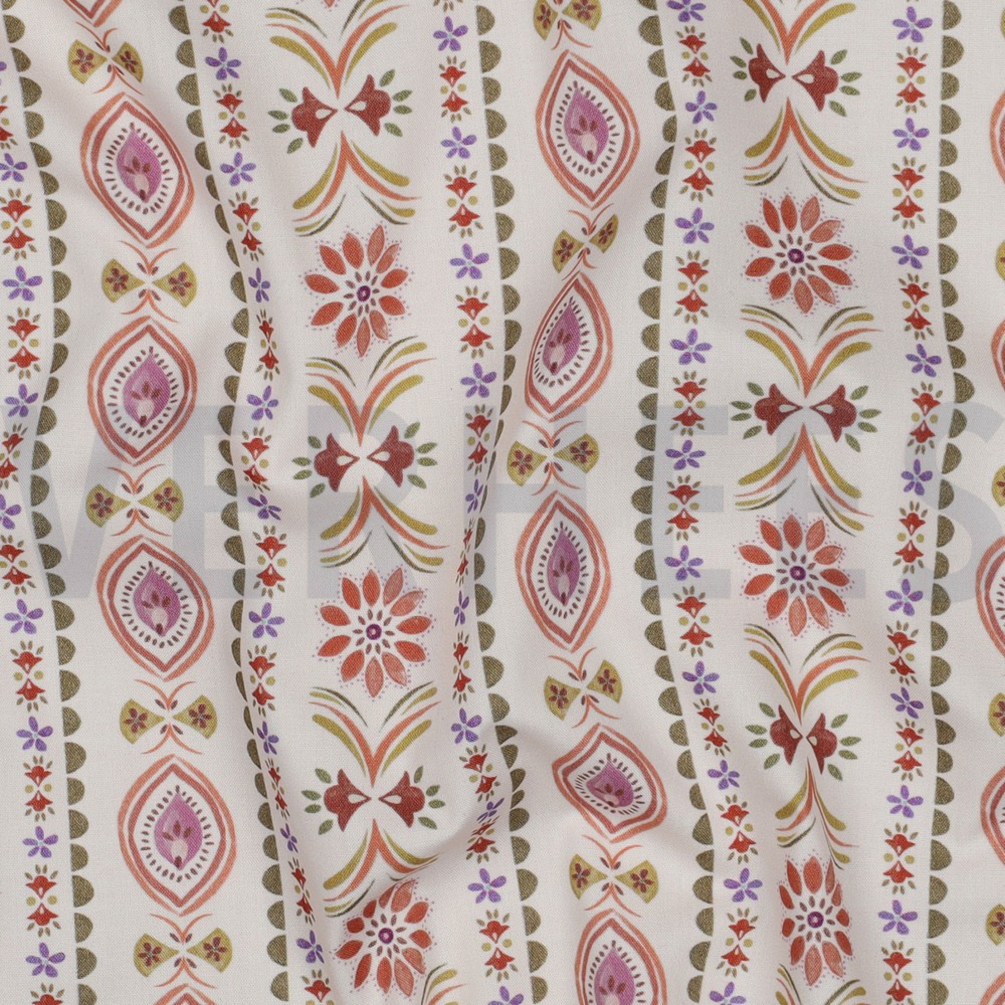 FINE POPLIN DIGITAL FLOWERS OFF-WHITE (high resolution) #2