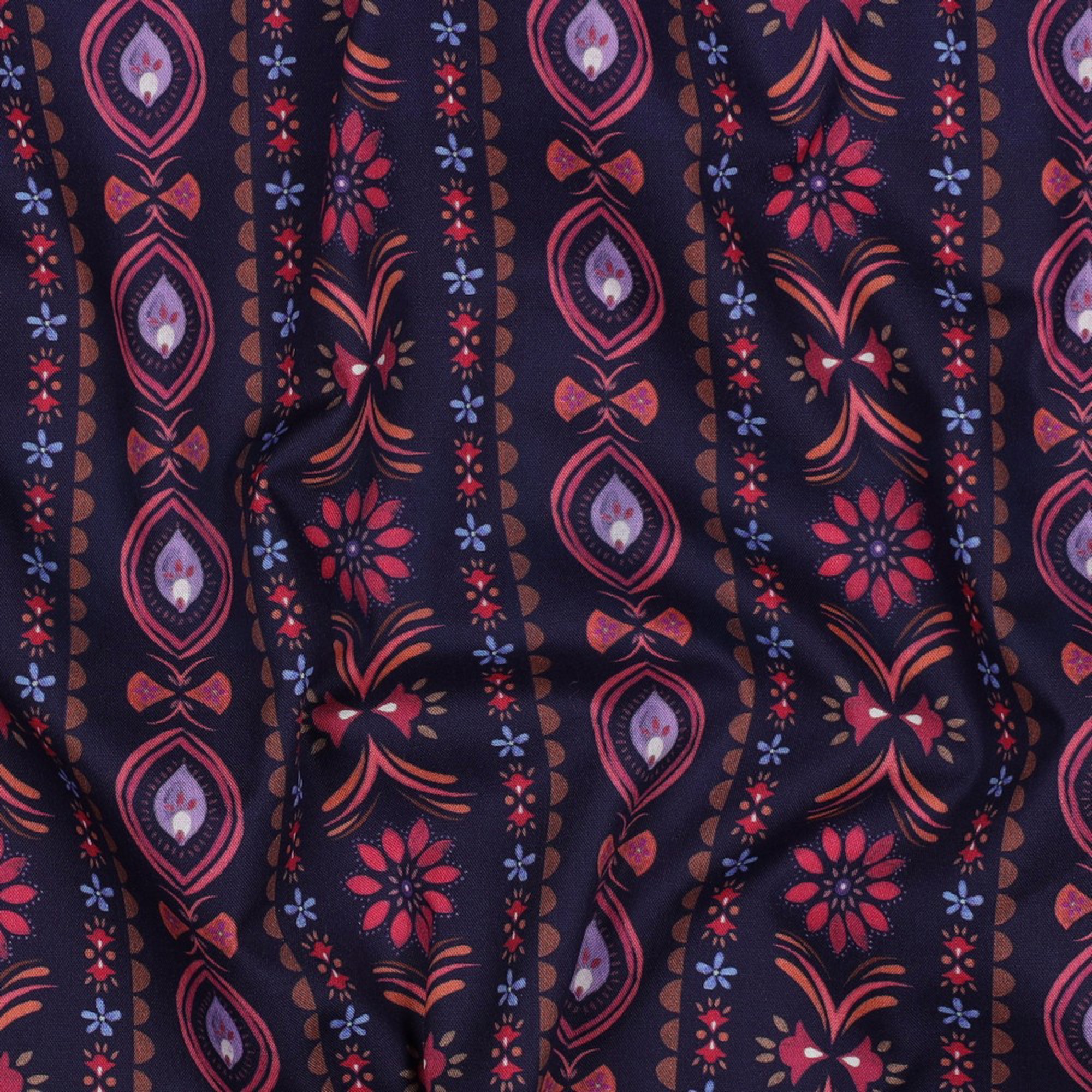 FINE POPLIN DIGITAL FLOWERS NAVY (high resolution) #2