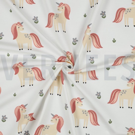 JERSEY GLITTER EENHOORNS WIT #7