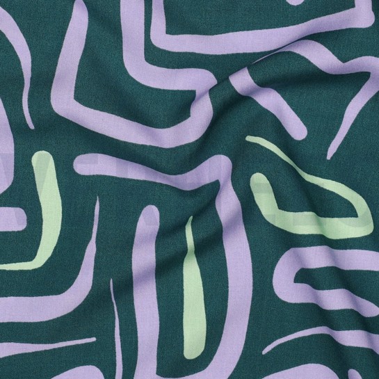 VISCOSE RADIANCE ABSTRACT DARK GREEN #7