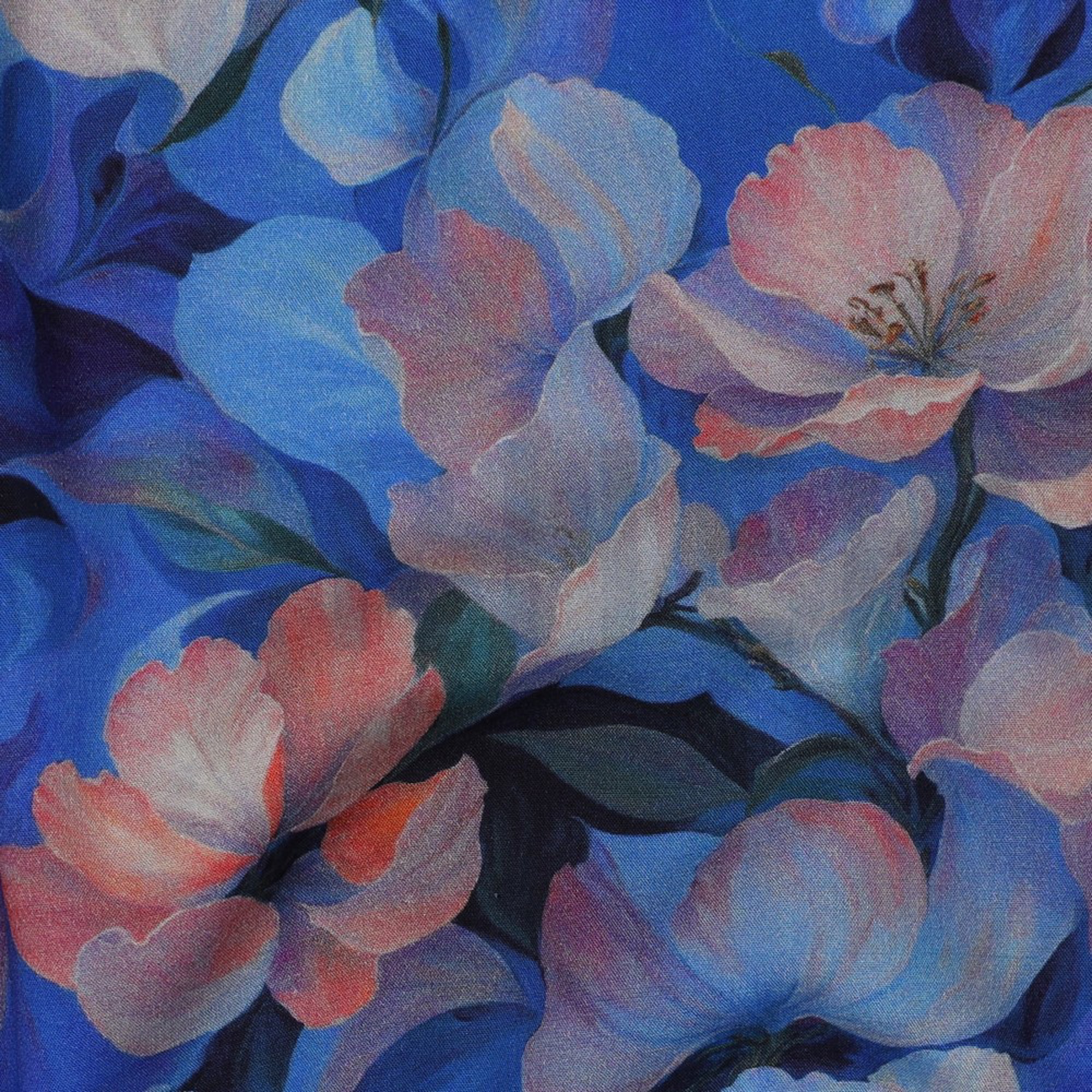 VISCOSE STRETCH DIGITAL FLOWERS BLUE (high resolution) #2