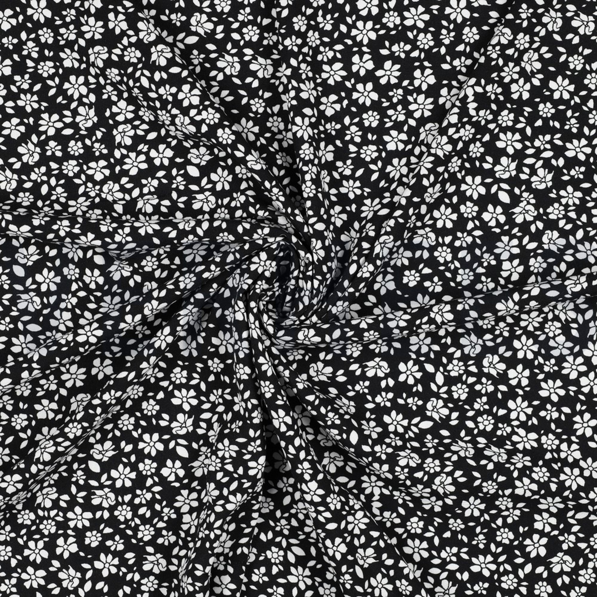 VISCOSE POPLIN STRETCH SMALL FLOWERS BLACK (high resolution) #2