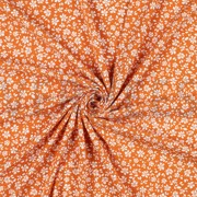 VISCOSE POPLIN STRETCH SMALL FLOWERS ORANGE (thumbnail) #2