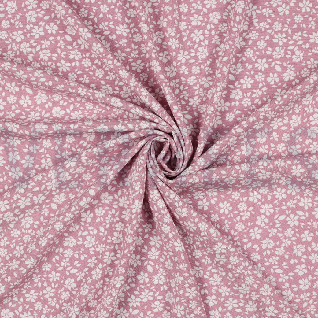 VISCOSE POPLIN STRETCH SMALL FLOWERS CHERRYBLOSSOM #2
