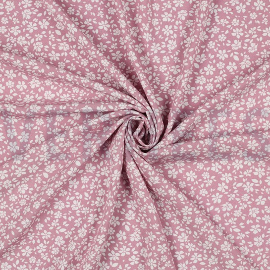 VISCOSE POPLIN STRETCH SMALL FLOWERS CHERRYBLOSSOM #7