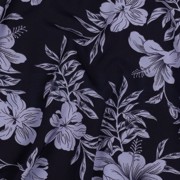 MAGNOLIA STRETCH TROPICAL FLOWERS NAVY (thumbnail) #2