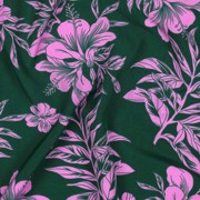 MAGNOLIA STRETCH TROPICAL FLOWERS DARK GREEN (thumbnail) #2