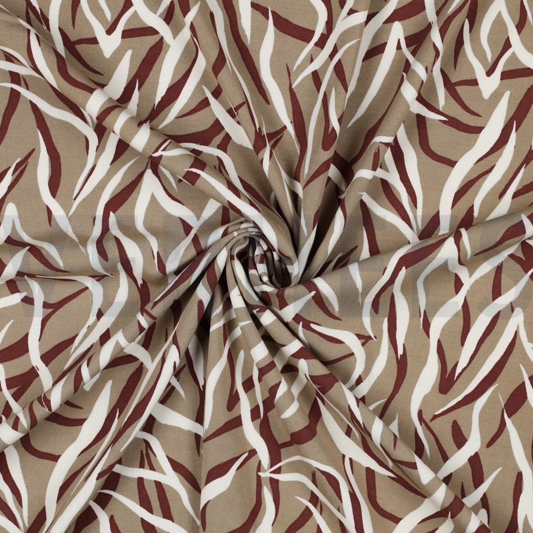 VISCOSE POPLIN STRETCH ANIMAL SKIN CINNAMON #2