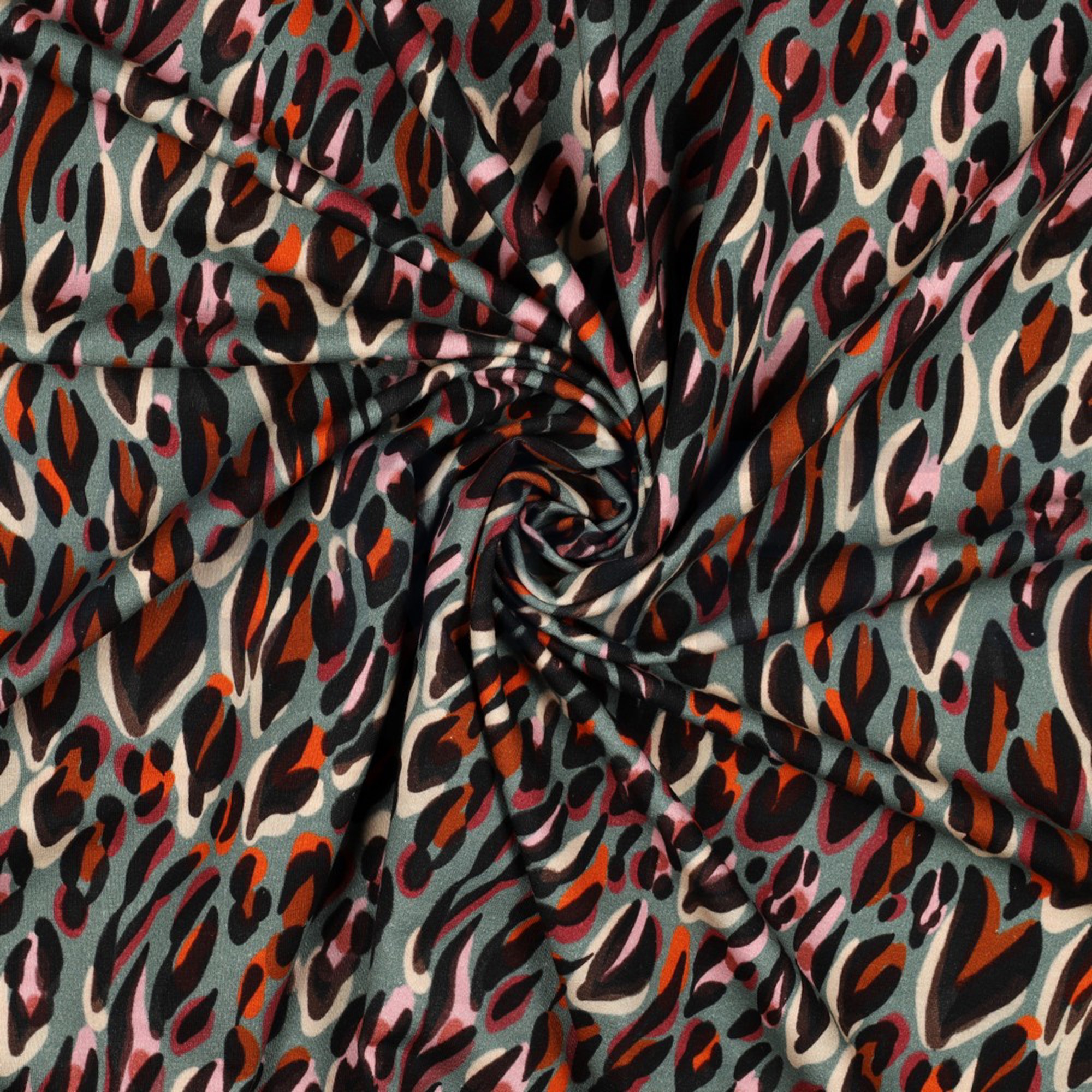 FRENCH TERRY DIGITAL ANIMAL SKIN DARK MINT (high resolution) #2