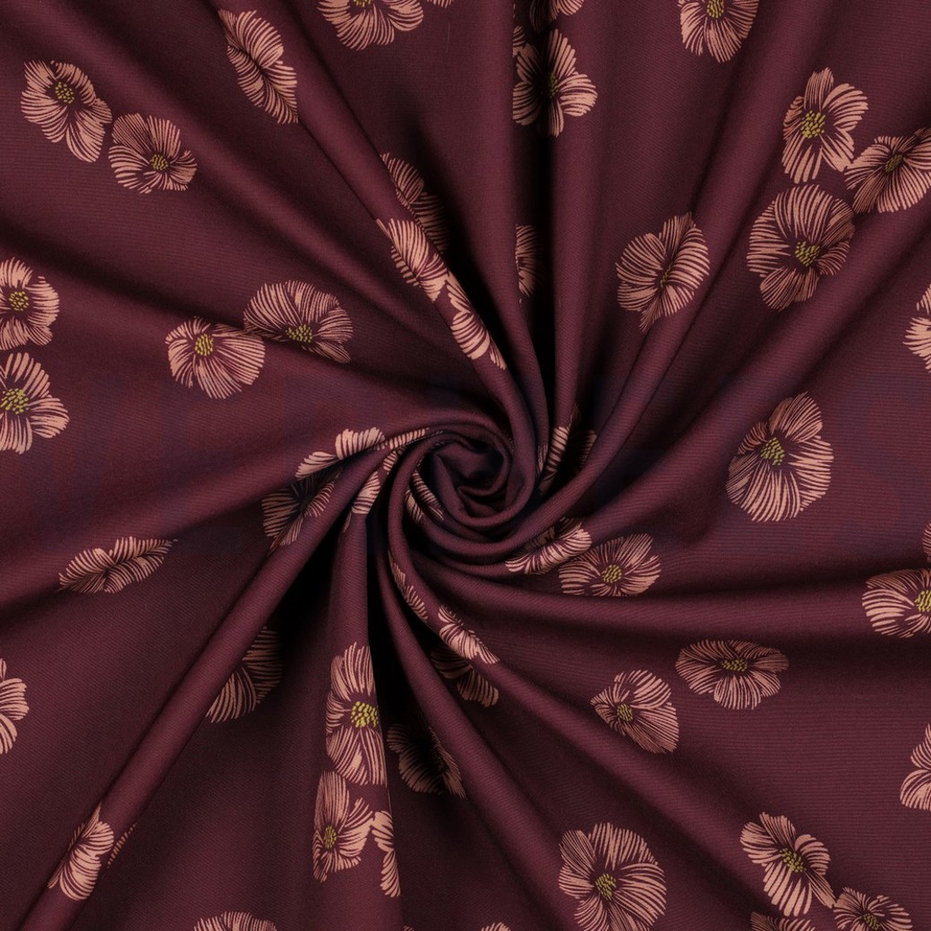 SOFTSHELL DIGITAL FLOWERS AUBERGINE #2