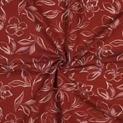 FRENCH TERRY FLOWERS KETCHUP RED (thumbnail) #2